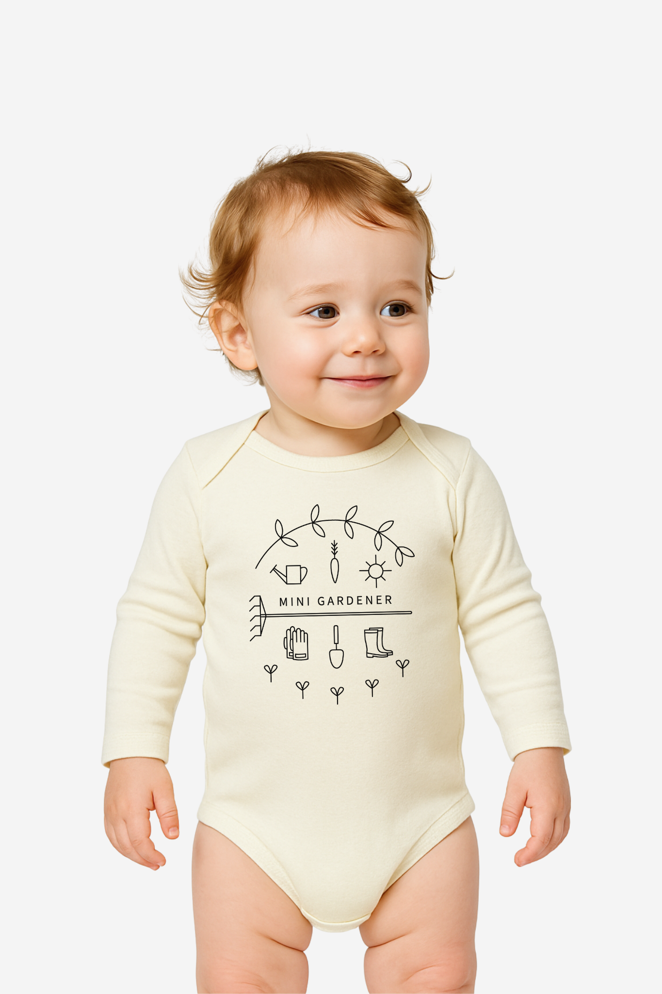 Mini Gardener Long Sleeve Onesie