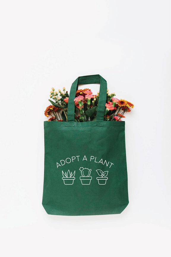 growing plants in reusable shopping bags Adopt a Plant Tote Bag