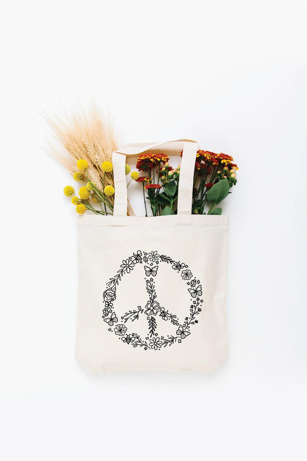 Pollinator Peace Sign Tote Bag Nature Supply Co - Main Image