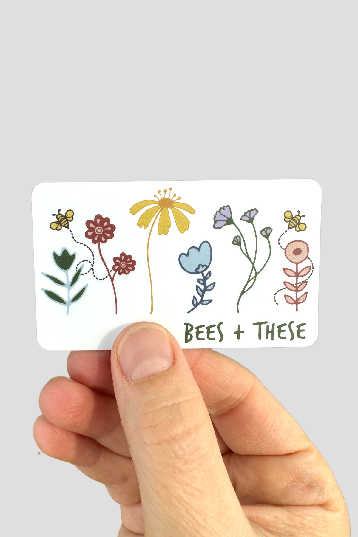 Bees + These (Wildflowers) Sticker