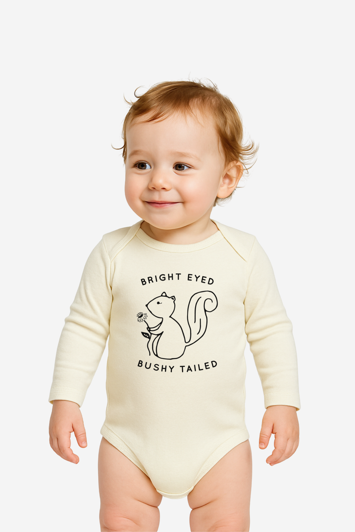 Bright Eyed Bushy Tailed Long Sleeve Onesie