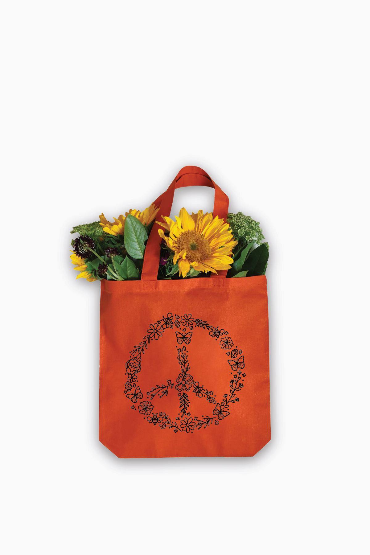 Pollinator Peace Sign Tote Bag