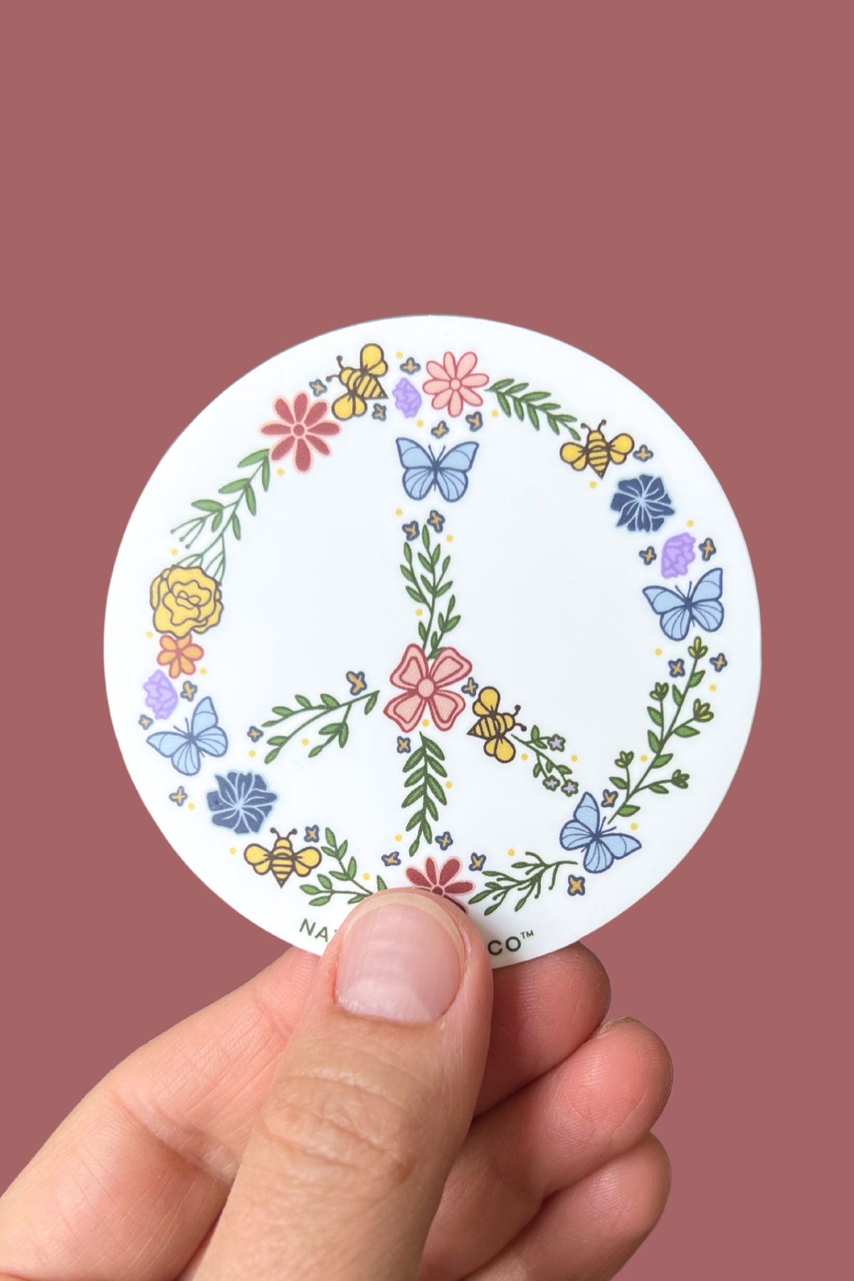 Pollinator Peace Sign Sticker