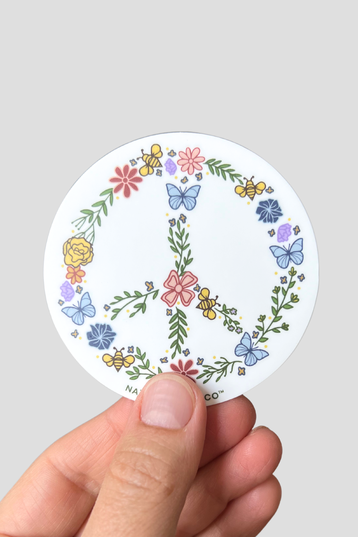 Pollinator Peace Sign Sticker