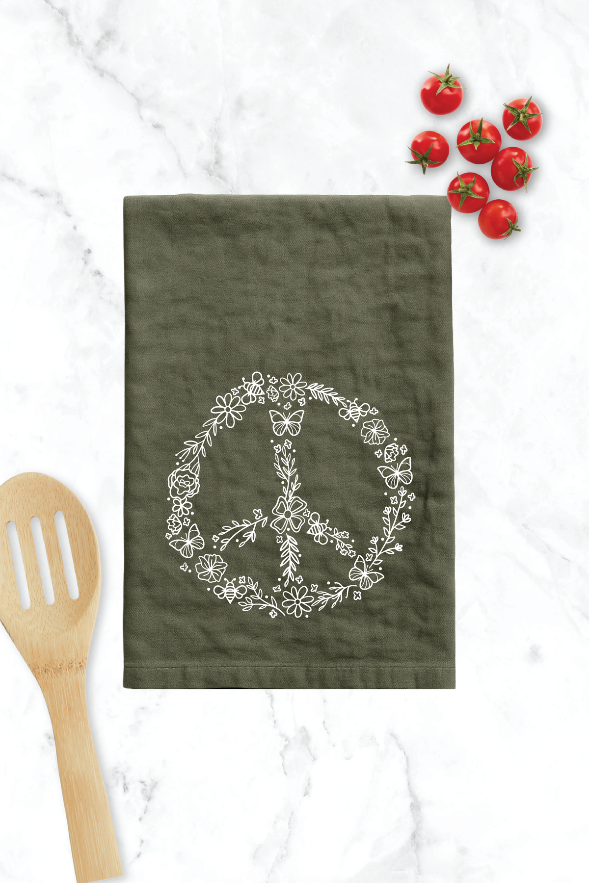 Pollinator Peace Sign Kitchen Towel