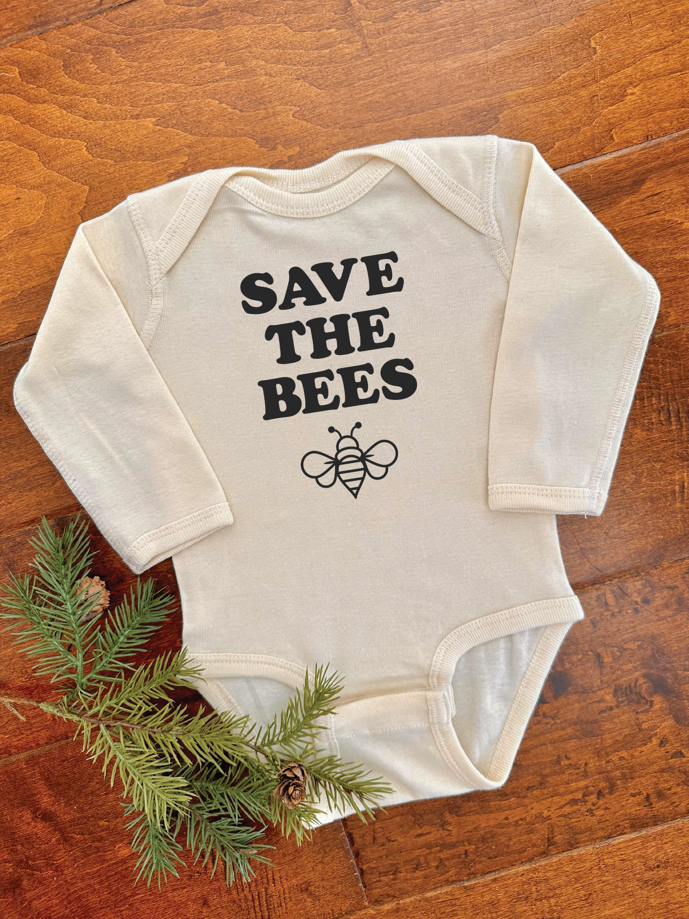 Save the Bees Long Sleeve Onesie