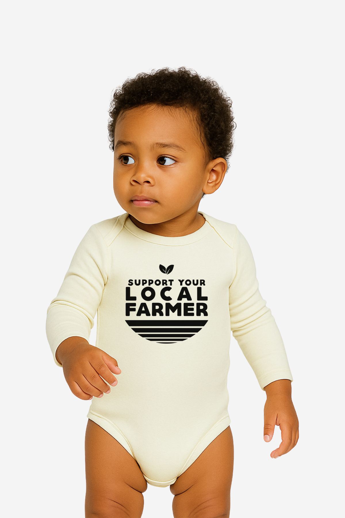 Support Your Local Farmer Long Sleeve Onesie