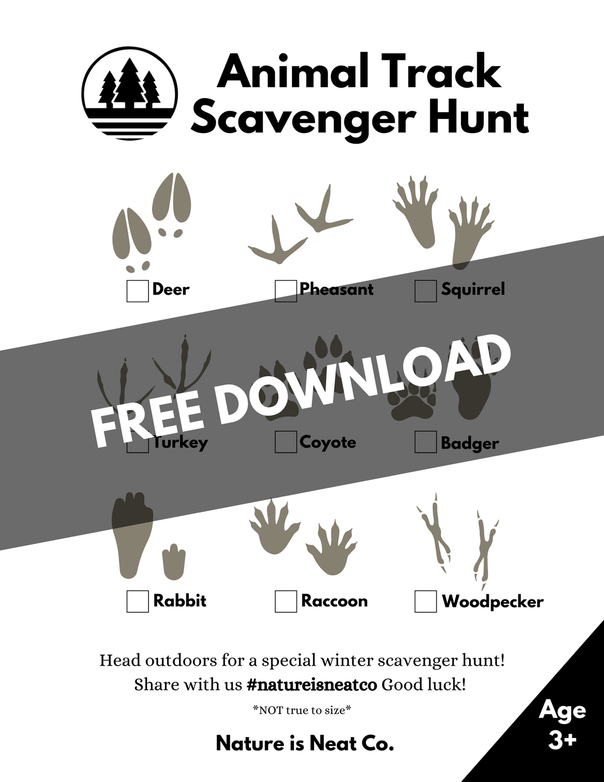 FREE: Animal Track Scavenger Hunt
