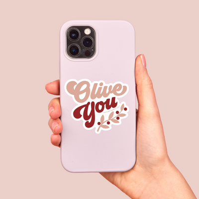 Olive You Sticker - Pink/Red