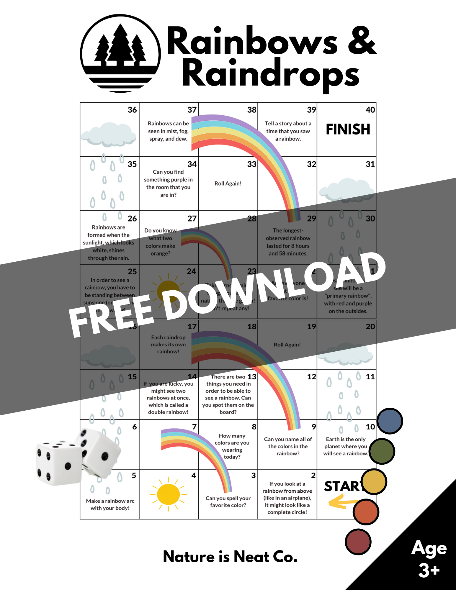 FREE: Rainbows & Raindrops Game